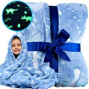 img 3 attached to Rayliad Glow in The Dark Dinosaur Blanket - Large 60 x 72 inch Size | Bright, Super Soft, Plush, Thick, and Comfy