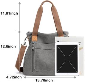 img 1 attached to Canvas Women's Shoulder Bags: Hobo Tote, Casual Satchel, Crossbody Shopper Handbags