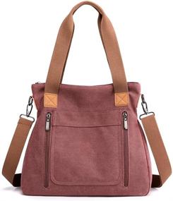 img 4 attached to Canvas Women's Shoulder Bags: Hobo Tote, Casual Satchel, Crossbody Shopper Handbags