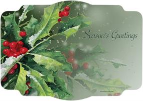 img 1 attached to 🎄 Charming Holly Berries Paper Placemats 9 75: Enhance Your Table Setting with Festive Elegance!