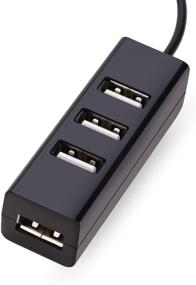 img 2 attached to 🔌 Apoi USB Port Splitter 4-Port Compact Portable High-Speed USB Data Hub 2.0 for Windows, MacBook, Mac Pro, Mac Surface Pro, XPS, Notebook PC, and More - Black