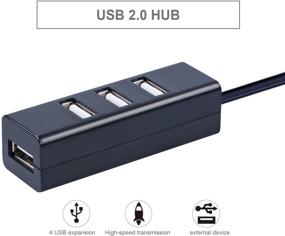 img 1 attached to 🔌 Apoi USB Port Splitter 4-Port Compact Portable High-Speed USB Data Hub 2.0 for Windows, MacBook, Mac Pro, Mac Surface Pro, XPS, Notebook PC, and More - Black