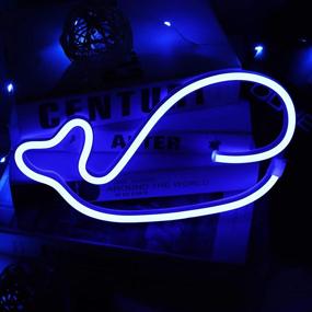 img 3 attached to 🐋 Blue Whale Neon Light Sign for Bedroom Decor with USB or Battery Power - LED Neon Lights for Wall Decoration: Ideal for Christmas, Birthday Party, Living Room, Kids Room, Bar, Party, Wedding