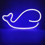 🐋 blue whale neon light sign for bedroom decor with usb or battery power - led neon lights for wall decoration: ideal for christmas, birthday party, living room, kids room, bar, party, wedding логотип