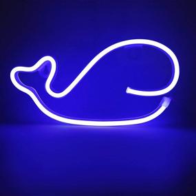 img 4 attached to 🐋 Blue Whale Neon Light Sign for Bedroom Decor with USB or Battery Power - LED Neon Lights for Wall Decoration: Ideal for Christmas, Birthday Party, Living Room, Kids Room, Bar, Party, Wedding