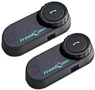 freedconn t-comvb мотоциклетный bluetooth гарнитур - 3 участника, 800m система коммуникации шлема интерком с радио fm - идеально подходит для мотокросса, мотоцикла и катания на лыжах (2 устройства) логотип