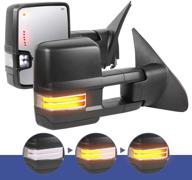 🔥 enhanced mostplus power heated towing mirrors for 2007-2017 toyota tundra/2008-2017 toyota sequoia with sequential turn light, parking lamp, blind spot, and running light (set of 2) - black logo