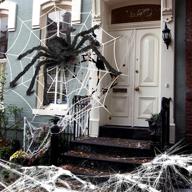 🕷️ spooktacular halloween outdoor decor: oeago stretch spider web and scary giant spider set for indoor & outdoor parties with 80 fake spiders logo