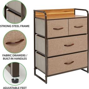 img 2 attached to 🗄️ mDesign Dresser Storage Furniture Organizer - Large Standing Chest: 4 Removable Drawers