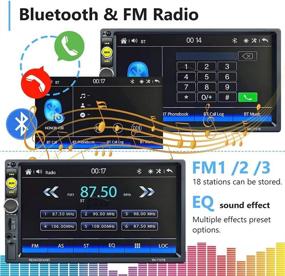 img 1 attached to 🚗 OlLiehu 7-дюймовый сенсорный двухдиновый автомагнитола с CarPlay, Bluetooth, FM-радио, входами Aux/TF/USB, Mirror Link, камерой заднего вида, микрофоном, пультом ДУ, выходом на сабвуфер.