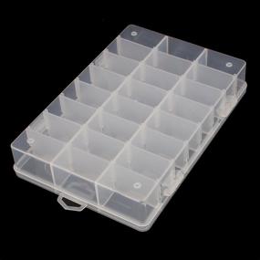 img 3 attached to ⚙️ Uxcell Plastic 24 Grids Electronic Components Storage Box Case in Clear White - a16011800ux1562