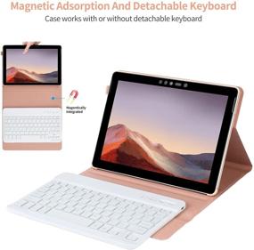 img 2 attached to 🔌 COO Keyboard Case for Surface Go 3 (2021)/ Surface Go 2 2020 / Surface Go 2018 – 7-Color Backlit Wireless Detachable Keyboard with Slim Cover: Perfect Fit for Microsoft Surface Go 3 10.5 inch