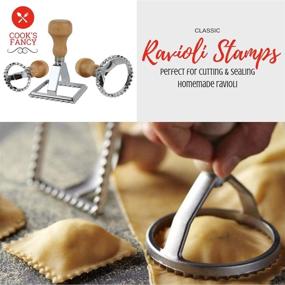 img 2 attached to 🍝 Cook's Fancy 4-Piece Ravioli Maker Stamp and Pasta Wheel Set with Square and Two Round Ravioli Cutters, plus Stainless Steel Cutting Wheel for Fresh Pasta