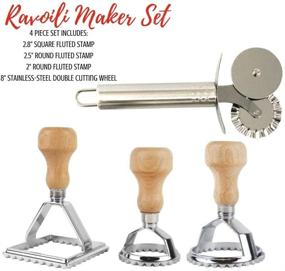 img 3 attached to 🍝 Cook's Fancy 4-Piece Ravioli Maker Stamp and Pasta Wheel Set with Square and Two Round Ravioli Cutters, plus Stainless Steel Cutting Wheel for Fresh Pasta