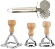 🍝 cook's fancy 4-piece ravioli maker stamp and pasta wheel set with square and two round ravioli cutters, plus stainless steel cutting wheel for fresh pasta logo