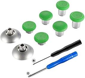 img 1 attached to 🎮 Enhance Your Gaming Experience with eXtremeRate 8 in 1 Green Metal Magnetic Thumbsticks for Xbox and PS4 Controllers - Includes T8H Cross Screwdrivers!