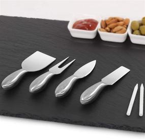 img 1 attached to Stainless Steel Cheese Ceramic Platter: Perfect for Serving and Entertaining