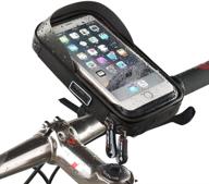 📱 waterproof cell phone holder and bag for bicycles and motorcycles - moozo bike handlebar mount with 360-degree rotation, universal cradle for iphone samsung htc lg smartphones up to 6'' (black) logo