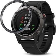 💍 кольцо ободка baihui для garmin fenix 5/5 plus | кольцо ободка из нержавеющей стали с защитной наклейкой от царапин и ударов | черное кольцо-03 для часов garmin. логотип