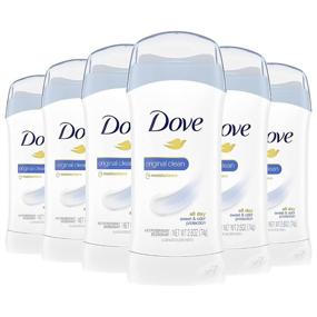 img 4 attached to 🌸 Dove Original Clean Invisible Solid Antiperspirant Deodorant Stick for Women - All Day Underarm Sweat & Odor Protection, 2.6 oz (Pack of 6)