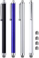 🖊️ ручки-стилус ccivv: 4 шт. 5,6 дюймов стилус сетчатой кончиком для сенсорных экранов - совместимы с ipad, iphone, kindle fire - в комплекте 4 дополнительные сменные волоконные кончики (белый, черный, серебряный, синий) логотип