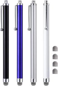 img 4 attached to 🖊️ CCIVV Stylus Pens: 4-Pack 5.6 Inch Mesh Tipped Stylus for Touch Screens - Compatible with iPad, iPhone, Kindle Fire - Includes 4 Extra Replaceable Fiber Tips (White, Black, Silver, Blue)