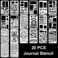 📏 20-piece plastic journal stencil set for diy drawing, card making, scrapbooking, notebook, and diary - includes 4x7 inch stencils for better planning logo