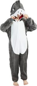 img 2 attached to 🦈 ABENCA Grey Shark Sleepwear for Halloween and Christmas - Size 130