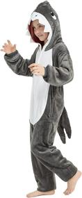 img 1 attached to 🦈 ABENCA Grey Shark Sleepwear for Halloween and Christmas - Size 130