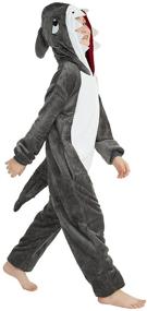 img 3 attached to 🦈 ABENCA Grey Shark Sleepwear for Halloween and Christmas - Size 130