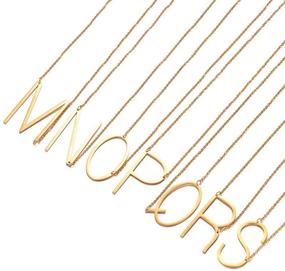 img 1 attached to 👧 MODAGIRL Personalized Stainless Steel Jewelry - Minimalist Sideways Style for Girls