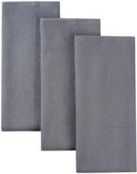 classic kitchen towels: premium natural cotton tea towels, napkins – absorbent, lint-free, and machine washable: 3 pack dark grey, 16 x 24 inch логотип