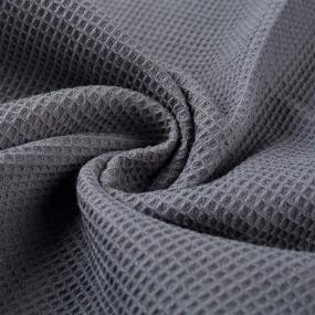 img 2 attached to Classic Kitchen Towels: Premium Natural Cotton Tea Towels, Napkins – Absorbent, Lint-Free, and Machine Washable: 3 Pack Dark Grey, 16 x 24 Inch