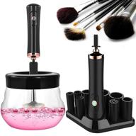 💄 electric makeup brush cleaner and dryer machine - automatic brush cleaner for all size brushes with 8 rubber collars (black-2) - deep cosmetic makeup brushes cleaner spinner logo