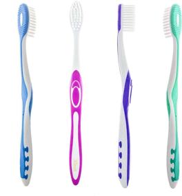 img 3 attached to 🪥 Pack of 4 Assorted Colors - Super Soft Toothbrush with Tapered Bristles and Tongue Cleaner for Effective Oral Hygiene