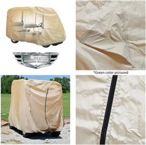 img 4 attached to 🏌️ Pyle PCVGFCSO25: Armor Shield Golf Cart Zipper Cover - Premium Protection for 4 Passengers, Indoor/Outdoor Storage (Tan)