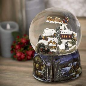 img 2 attached to ✨ Mesmerizing Roman 37753 Glitterdomes Snow Globe - Musical 150mm Santa in Sleigh | 8 Inch Snow Globe