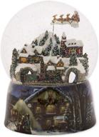 ✨ mesmerizing roman 37753 glitterdomes snow globe - musical 150mm santa in sleigh | 8 inch snow globe logo
