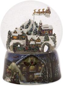 img 3 attached to ✨ Mesmerizing Roman 37753 Glitterdomes Snow Globe - Musical 150mm Santa in Sleigh | 8 Inch Snow Globe