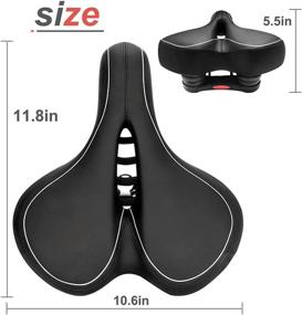 img 2 attached to 🚴 BURSUN Wide Bike Seat: Ultimate Comfort for Men and Women - Dual Shock Absorbing, Soft Memory Foam Bicycle Seat for Indoor and Outdoor Bikes