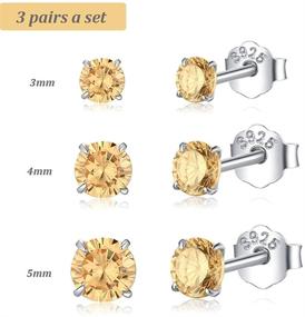 img 3 attached to Hypoallergenic Sterling Silver Stud Earrings with CZ Stone - Ideal for Women, Girls, and Men | Set of Small Round Simulated Diamond Cartilage, Tragus, and Helix Earrings - 3mm, 4mm, 5mm, 6mm