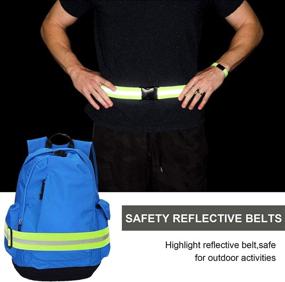 img 2 attached to 🔆 Dazzfond Reflective Elastic Belt: High Visibility Glow Belt for Night Running, Cycling, Walking - 5 PCS Set