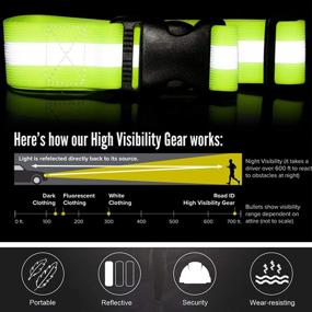 img 1 attached to 🔆 Dazzfond Reflective Elastic Belt: High Visibility Glow Belt for Night Running, Cycling, Walking - 5 PCS Set