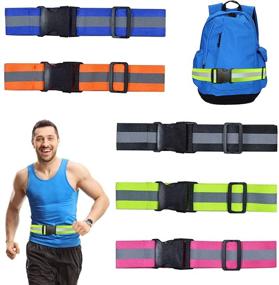 img 4 attached to 🔆 Dazzfond Reflective Elastic Belt: High Visibility Glow Belt for Night Running, Cycling, Walking - 5 PCS Set