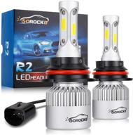 🔦 vorock8 r2 cob 9004 hb1 8000 lumens led headlight conversion kit, high/low beam bulbs, dual beam headlamp, halogen replacement, 6500k xenon white, 1 pair logo