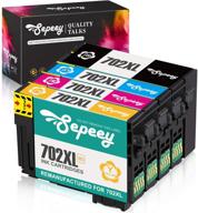 🖨️ sepeey remanufactured ink cartridge replacement for epson 702xl 702 xl - black, cyan, magenta, yellow - 4 pack | compatible with epson workforce pro wf-3720 wf-3733 wf-3730 printer logo