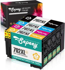 img 4 attached to 🖨️ Sepeey Remanufactured Ink Cartridge Replacement for Epson 702XL 702 XL - Black, Cyan, Magenta, Yellow - 4 Pack | Compatible with Epson Workforce Pro WF-3720 WF-3733 WF-3730 Printer