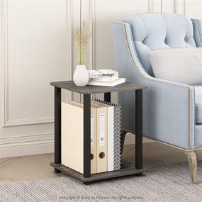 img 2 attached to 🌟 FURINNO Simplistic End Table Review: French Oak Grey/Black Charming Furniture Piece