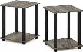 img 4 attached to 🌟 FURINNO Simplistic End Table Review: French Oak Grey/Black Charming Furniture Piece