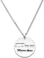 🐻 mama bear necklace set: 2 cubs with mama bear pendant - perfect gift for mom of two logo